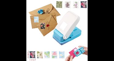 Postzegel Vorm Pons - Papiersnijder voor Postzegelvormen, Papierpons voor Scrapbooking, Kaarten Maken en Labels, Geschikt voor Creatieve Hobby's - Zilver