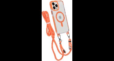 TUNIQ telefoonhoesje voor Apple iPhone 13 Pro Max - MagSafe backcover met koord - Oranje
