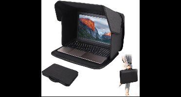 Laptoptas - Opvouwbare Draagbare Laptop Zonnescherm - Privacykap voor Notebook - Ultradraagbaar met Beschermhoes - Geschikt voor 16 inch Laptops - Zwart - L