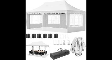 Vouwpaviljoen – Tuinpaviljoen – Partytent – Schaduwdoek – Overkapping – Aluminium Frame – UV-Bestendig Zeil