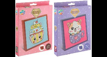 Creative Craft Group diamond painting set fluweel met lijstje 20x16 cm.
