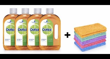 Dettol Allesreiniger 4 x 500ml – Krachtige Hygiëne & Fris Resultaat + Gratis DRD Microvezeldoek