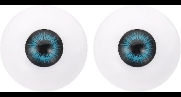 Oneay 2 stuks 30 mm veiligheidsoogjes – realistische acryl ogen / kunststof halve ogen – geschikt voor maskers, Halloween-decoratie en poppenogen voor knutselprojecten (donkerblauw)