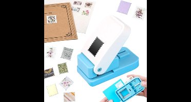 Stempelpons - Rechthoekige stempeluitstansers van 2,1*2,5 cm - Papierpons met hendel voor knutselen, vierkante perforator voor papierknutselwerk, DIY, scrapbooking en journaling - zwart
