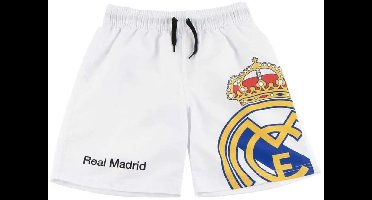 Real Madrid Zwembroek Jongens Wit - Officiële Zwemshort met Trekkoord
