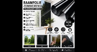 Wicotex - Raamfolie zonwerend- Afmeting 90cm x 2m - Kleur transparant carpon