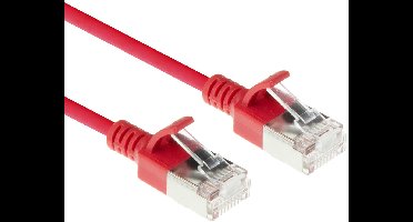 ACT Rode 3 meter LSZH S/FTP CAT6A slimline patchkabel snagless met RJ45 connectoren DB7503