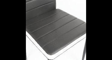 Eetkamerstoelen – Stoelen – Kuipstoelen – Keukenstoelen – Set van 6 – Kunstleer Bekleding – Metalen Onderstel – Grijs Wit