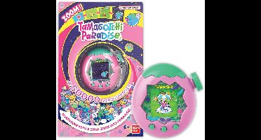 Bandai - Tamagotchi Paradise Earth - Virtueel dier om op te voeden - Tamagotchi met zoomwiel - Interactief speelgoed in het Engels - Roze en groene aarde model - Kinderspeelgoed 6 jaar en + - 43421