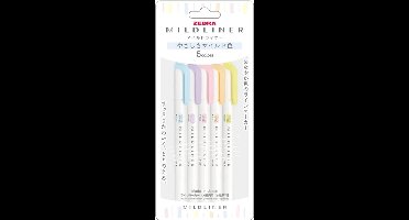 Zebra Mildliner Double Sided Highlighter - 2022 Gentle Color New Set van 5