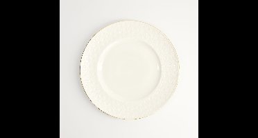 Tokyo Design Studio - Nippon White Gold Rim Bord - Stripe - Wit/Goud - 23 cm
