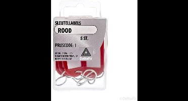 Deltafix sleutel toebehoren sleutellabels rood rood 5 st.