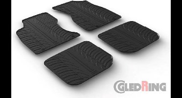 Gledring Rubbermatten passend voor Audi A4 1996-2000 (T profiel 4-delig + montageclips)