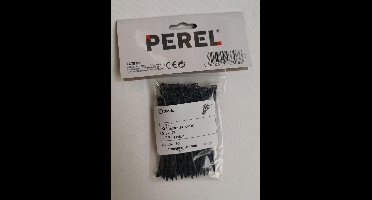 Perel Set nylon kabelbinders 2.5x100mm - Zwart, UV-bestendig, sterk, 100 st.