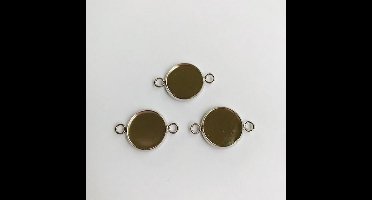 Hanger with 2 eyes, Round, 14mm Top, Platinum, 3 pcs