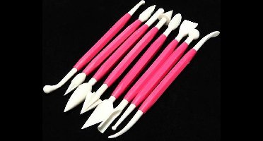 Cake decoratieset - 8 delig - met 16 functies - decoreren taart - fondant - marsepein - glazuur - multifunctioneel