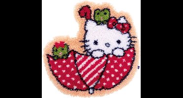 Vervaco - Knoopvormtapijt kit - Hello Kitty in de paraplu - PN-0155205 - Borduren - Borduurpakket - Borduurpakket volwassenen - Borduurpakket kind