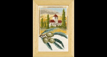 Vervaco - Miniatuur telpakket kit - Toscaanse olijven - PN-0144861 - Borduren - Borduurpakket - Borduurpakket volwassenen - Borduurpakket kind