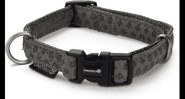 Beeztees Mac Leather halsband grijs 20 - 40 cm x 15 mm