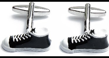 Manchetknopen - Schoenen Gympen Sportschoenen Wit Zwart