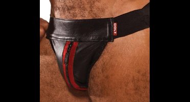 Colt Leather Zip Jock - Red