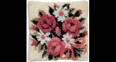 Pako Smyrna knoopkussen borduurpakket - boeket bloemen - geprint stramien - 013.072 - DIY kit