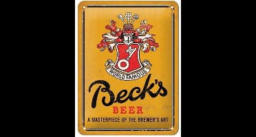 Beck's Beer Metalen Bord 15 x 20 cm