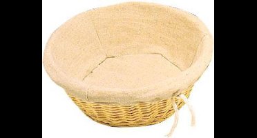 Broodmand met hoes Ø 23cm - Rieten broodmandje met katoenen hoes