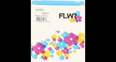FLWR - Labels / Dymo 91201 / zwart / Geschikt voor Dymo