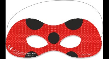 Procos Feestmaskers Miraculous 19,5 X 8 Cm Karton Rood 6 Stuks