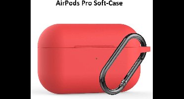 Hoesje Geschikt voor Apple Airpodss Pro Soft Silicone Hoesje Met sleutelhanger - Rood