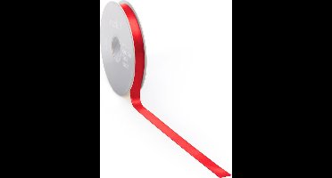 Satijn lint 12 mm rood op rol van 25 meter