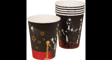 Bekertjes Vip 25 Cl Karton Zwart/rood/goud 6 Stuks