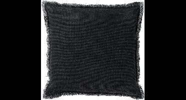 Dutch Decor BURTO - Kussenhoes 60x60 cm - gewassen katoen - Raven - zwart - met rits - zonder binnenkussen