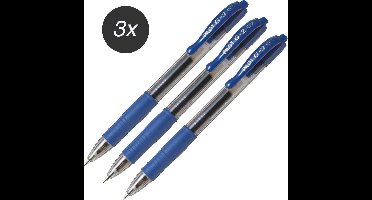 Pilot G-2 – Gel Ink Blauwe Rollerball pen 3 stuks – Medium Tip