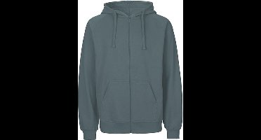 Fairtrade Men's Zip Hoodie met capuchon Teal - S