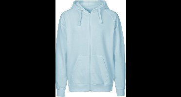 Fairtrade Men's Zip Hoodie met capuchon Light Blue - S