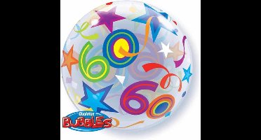 Qualatex - Folieballon - Bubbles - 60 Jaar - Zonder vulling - 56cm