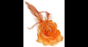Bloem met speld/clip oranje
