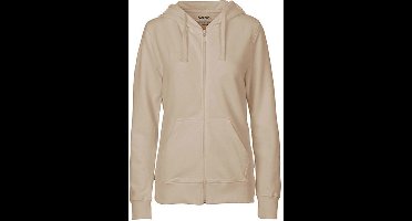 Fairtrade Ladies Zip Hoodie met capuchon Sand - S