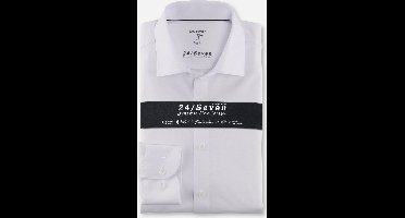 OLYMP Level 5 24/Seven body fit overhemd - mouwlengte 7 - wit tricot - Strijkvriendelijk - Boordmaat: 42