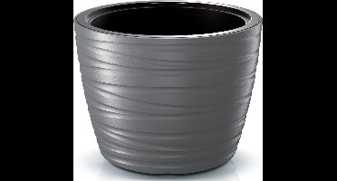 Prosperplast Plantenpot/bloempot Amazing - buiten/binnen - kunststof - steengrijs - D47 x H52 cm - met binnenpot