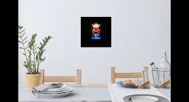 Muurstickers - Sticker Folie - Gaming quotes - Neon - House of gaming - Kroon - Tekst - 30x30 cm - Plakfolie - Muurstickers Kinderkamer - Zelfklevend Behang - Zelfklevend behangpapier - Stickerfolie