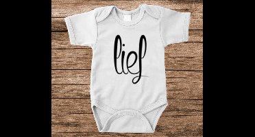 Soft Touch Rompertje met tekst - lief | Baby rompertje met leuke tekst | | kraamcadeau | 0 tot 3 maanden | GRATIS verzending