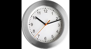 TFA Wandklok analoog - frame aluminium geborsteld