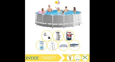 Intex Prism Frame Zwembad - Opzetzwembad - 457x122 cm - Inclusief Filter, Zoutsysteem en Zout