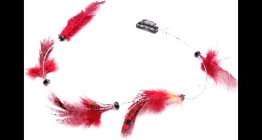 Festival/Ibiza haarclip 5 veren rood