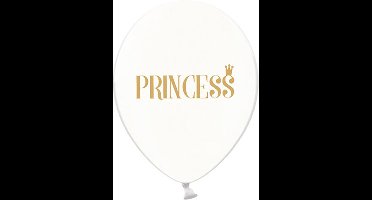 Partydeco - Ballonnen clear Princess goud 50 stuks