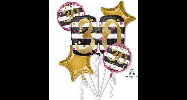 Amscan - Folieballonnenset Pink & Gold Milestone 30