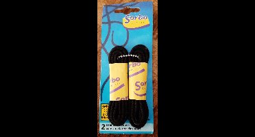 Sorbo Quality - 2 paar koordveters zwart - 2-3 mm - zwarte ronde veters - art. 40044 - 55 cm